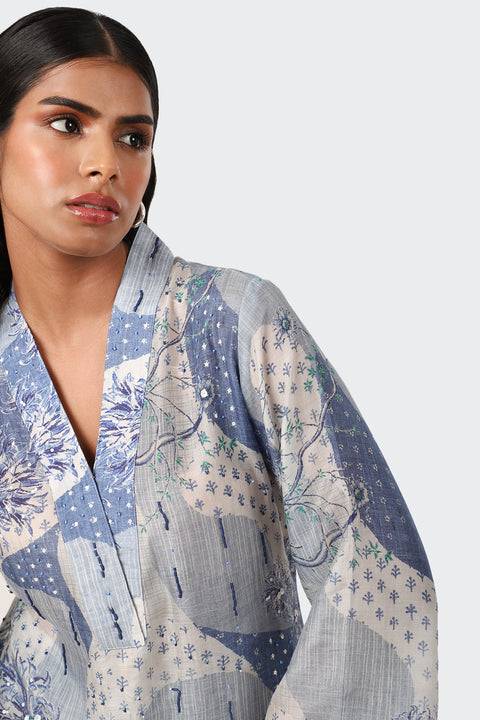 MONSOON BLUE EMBROIDERED SET