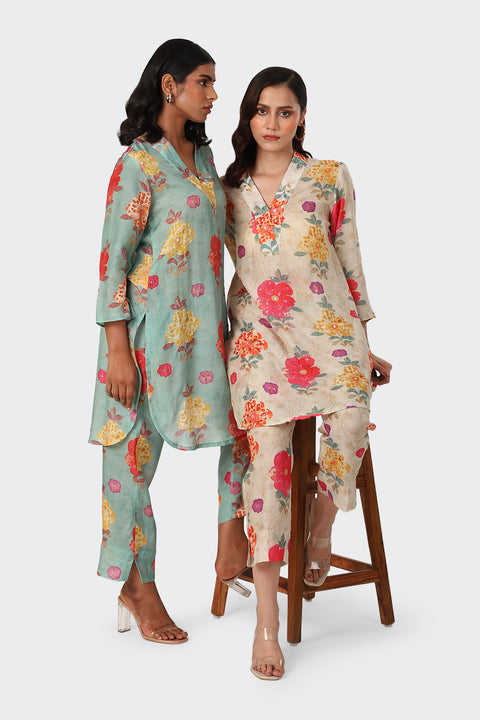 TURQ MARIGOLD EMBROIDERED SET