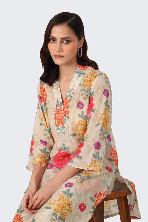 CREAM MARIGOLD EMBROIDERED SET