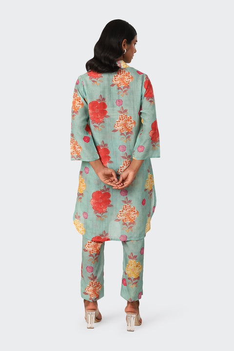 TURQ MARIGOLD EMBROIDERED SET