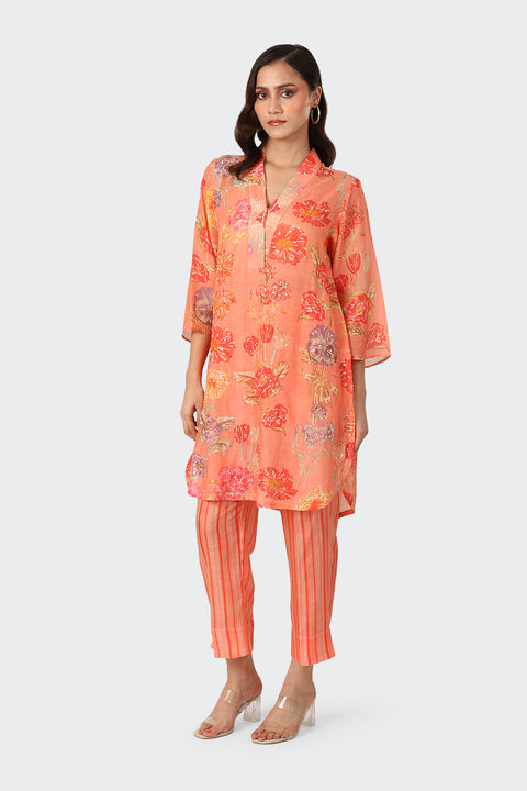 POPPY PEACH KURTA SET