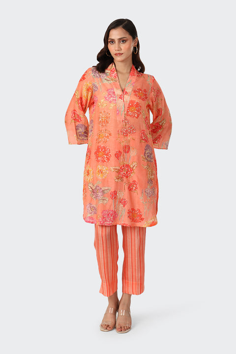 POPPY PEACH KURTA SET