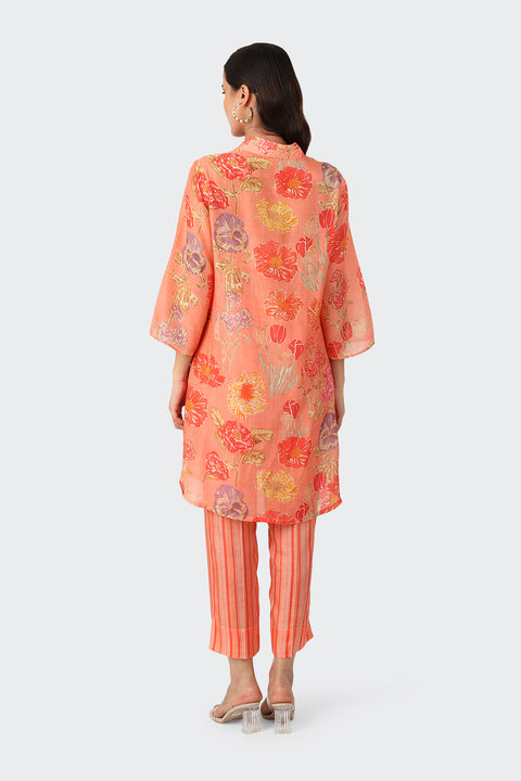 POPPY PEACH KURTA SET