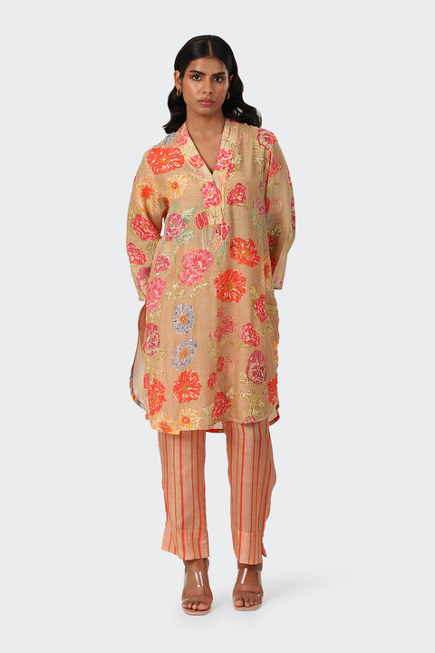 POPPY BEIGE KURTA SET